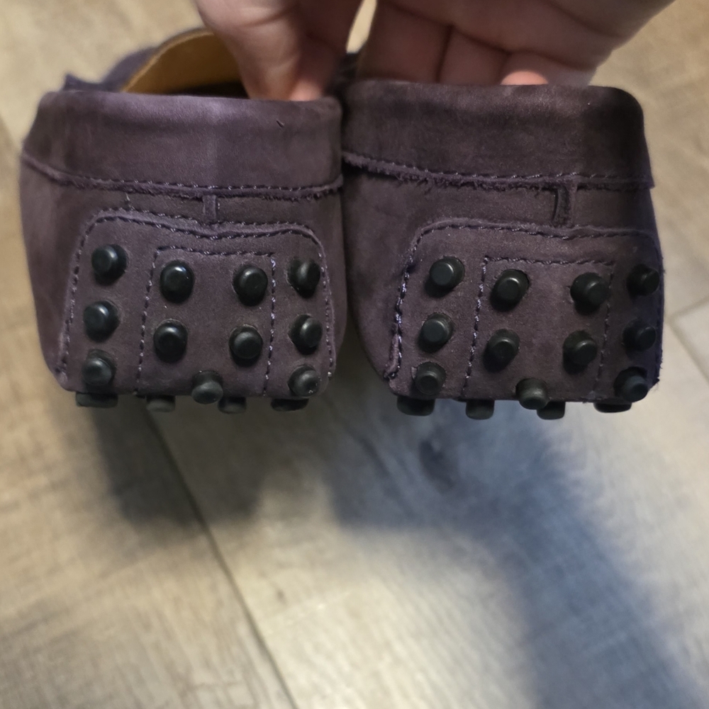 Tod’s ($979) Gommino Suede Driving Shoes In Aubergine - Picture 6 of 8